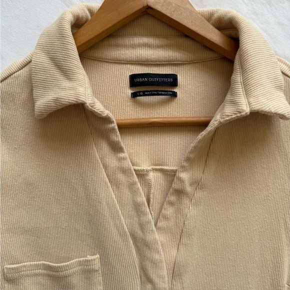 Urban Outfitters Tan Cotton Ribbed Knit Short Sleeve Romper - Picture 14 of 14